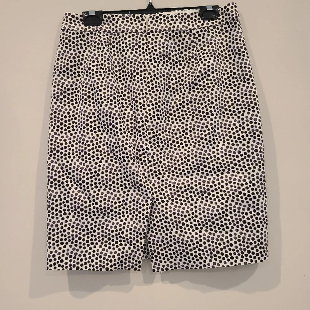 J.crew Factory The Pencil Skirt In Black And White Dot Print